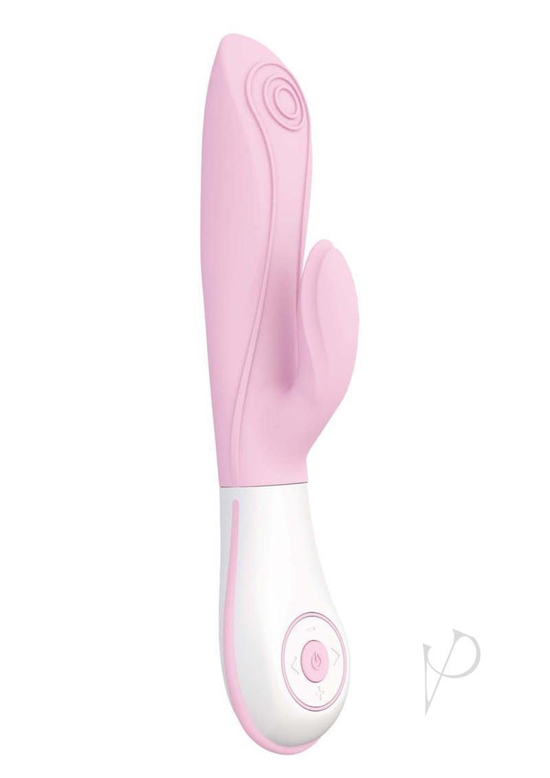 Ovo E7 Usb Rechargeable Silkskyn Silicone Textured Rabbit Vibrator Waterproof - Pink